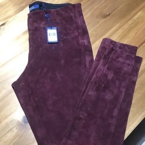 Ralph Lauren Lamb suede skinny pants